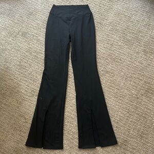 Crossover High Waisted Bootcut Front Split Flare Leg Workout Pants Work Pants